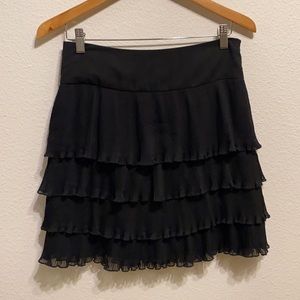 Ann Taylor Loft tiered black party skirt size 2P